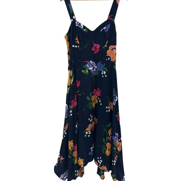 Anthropologie Plus Maeve Vivienne Multicolor Floral Maxi Dress‎ Blue Size 14 - Picture 4 of 13